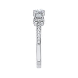 Princess Cut Diamond Three-Stone Engagement Ring in 14K White Gold
