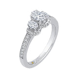 Oval Cut Diamond Three-Stone Engagement Ring in 14K White Gold 