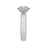 Round Diamond Halo Engagement Ring in 14K White Gold