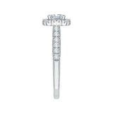 Princess Cut Diamond Halo Engagement Ring in 14K White Gold