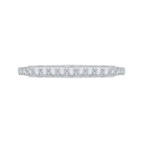 Euro Shank Round Diamond Wedding Band in 14K White Gold