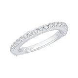 Euro Shank Round Diamond Wedding Band in 14K White Gold