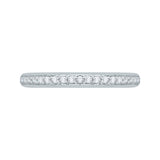 Euro Shank Round Diamond Half-Eternity Wedding Band in 14K White Gold