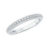 Euro Shank Round Diamond Half-Eternity Wedding Band in 14K White Gold
