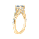 Split Shank Round Diamond Engagement Ring in 14K Yellow Gold (Semi-Mount)
