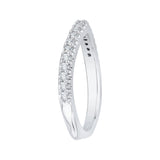 Euro Shank Round Diamond Half-Eternity Wedding Band in 14K White Gold