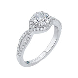 Split Shank Round Diamond Engagement Ring in 14K White Gold (Semi-Mount)