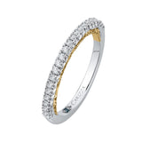 Round Diamond Half-Eternity Wedding Band in 14K Two Tone Gold