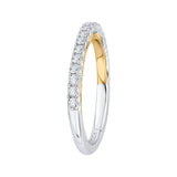 Round Diamond Half-Eternity Wedding Band in 14K Two Tone Gold