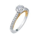 Round Diamond Engagement Ring in 14K Two Tone Gold (Semi-Mount)