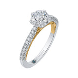 Round Diamond Engagement Ring in 14K Two Tone Gold (Semi-Mount)