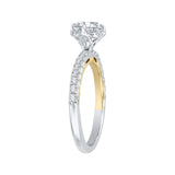 Round Diamond Engagement Ring in 14K Two Tone Gold (Semi-Mount)