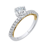 Round Diamond Engagement Ring in 14K Two Tone Gold (Semi-Mount)