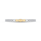 Round Diamond Wedding Band in 14K Two Tone Gold