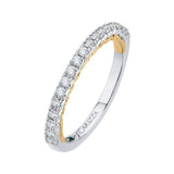 Round Diamond Half-Eternity Wedding Band in 14K Two Tone Gold
