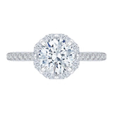 Diamond Halo Engagement Ring in 14K White Gold (Semi-Mount)