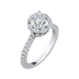 Diamond Halo Engagement Ring in 14K White Gold (Semi-Mount)
