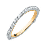 Round Diamond Wedding Band in 14K Two Tone Gold
