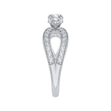 Split Shank Diamond Three-Stone Engagement Ring in 14K White Gold