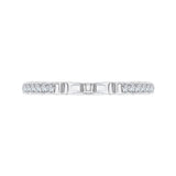 Euro Shank Round Diamond Wedding Band in 14K White Gold