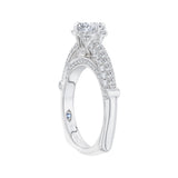 Round Diamond Cathedral Style Engagement Ring in 14K White Gold (Semi-Mount)
