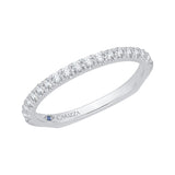 Euro Shank Round Diamond Wedding Band in 14K White Gold