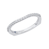 Euro Shank Round Diamond Wedding Band in 14K White Gold