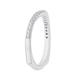Euro Shank Round Diamond Wedding Band in 14K White Gold