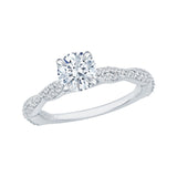 Round Diamond Engagement Ring in 14K White Gold (Semi-Mount)