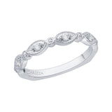 Euro Shank Round Diamond Wedding Band in 14K White Gold