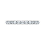 Round Diamond Half-Eternity Wedding Band in 14K Two Tone Gold