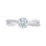 Split Shank Round Diamond Engagement Ring in 14K White Gold (Semi-Mount)