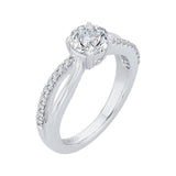 Split Shank Round Diamond Engagement Ring in 14K White Gold (Semi-Mount)