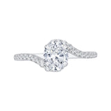 Oval Cut Diamond Promise Engagement Ring in 14K White Gold (Semi-Mount)