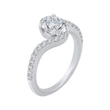 Oval Cut Diamond Promise Engagement Ring in 14K White Gold (Semi-Mount)
