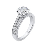 Split Shank Round Diamond Engagement Ring in 14K White Gold (Semi-Mount)
