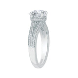 Split Shank Round Diamond Engagement Ring in 14K White Gold (Semi-Mount)