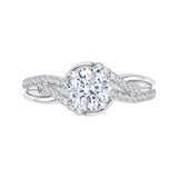 Round Diamond Engagement Ring in 14K White Gold (Semi-Mount)
