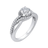Round Diamond Engagement Ring in 14K White Gold (Semi-Mount)