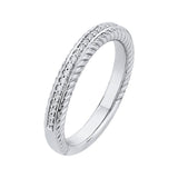 Round Diamond Half-Eternity Wedding Band in 14K White Gold