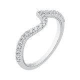 Round Diamond Half-Eternity Wedding Band in 14K White Gold