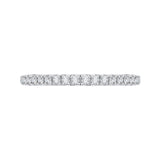 Round Diamond Half-Eternity Wedding Band in 14K Two Tone Gold