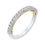 Round Diamond Half-Eternity Wedding Band in 14K Two Tone Gold