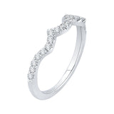 Round Diamond Half-Eternity Wedding Band in 14K White Gold