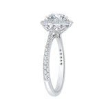 Round Diamond Halo Engagement Ring in 14K White Gold (Semi-Mount)
