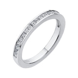 Princess Cut Diamond Half-Eternity Wedding Band in 14K White Gold