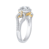 Split Shank Round Diamond Halo Engagement Ring in 14K Two Tone Gold (Semi-Mount)