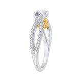 Split Shank Round Diamond Engagement Ring in 14K Two Tone Gold (Semi-Mount)