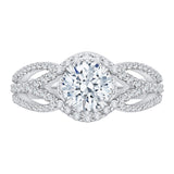 Split Shank Round Diamond Engagement Ring in 14K White Gold (Semi-Mount)