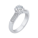 Round Diamond Cathedral Style Engagement Ring in 14K White Gold (Semi-Mount)
